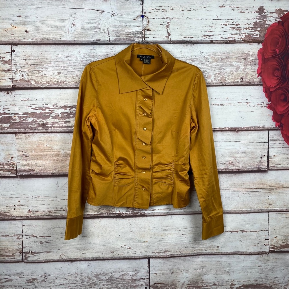 Etcetera women’s ruffle ruched vintage blouse